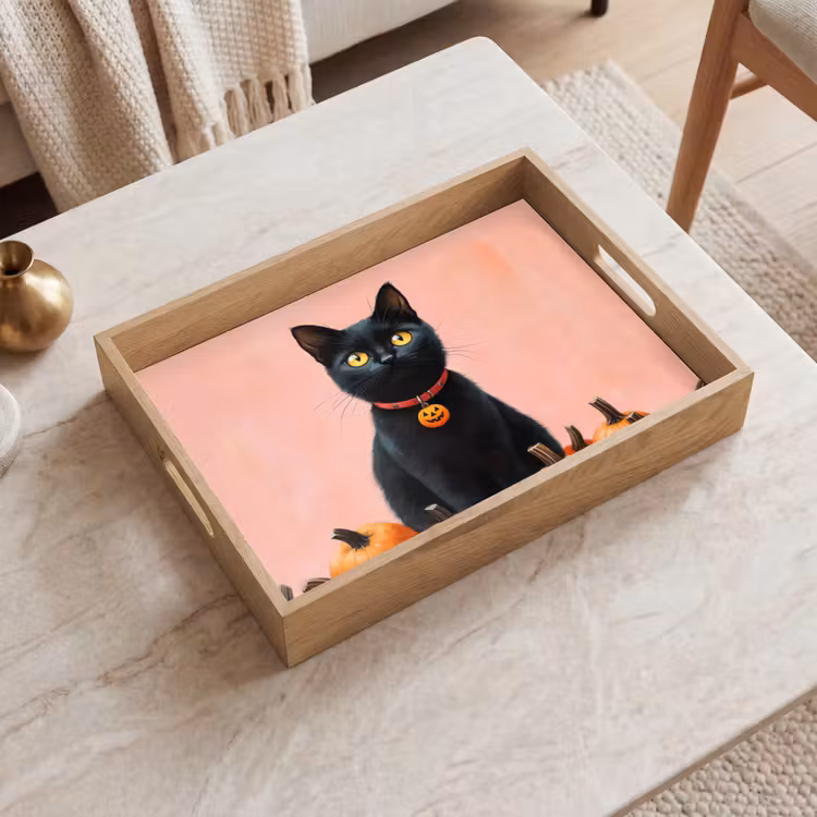 Dienblad - Kat - Pompoen - Roze — 2
