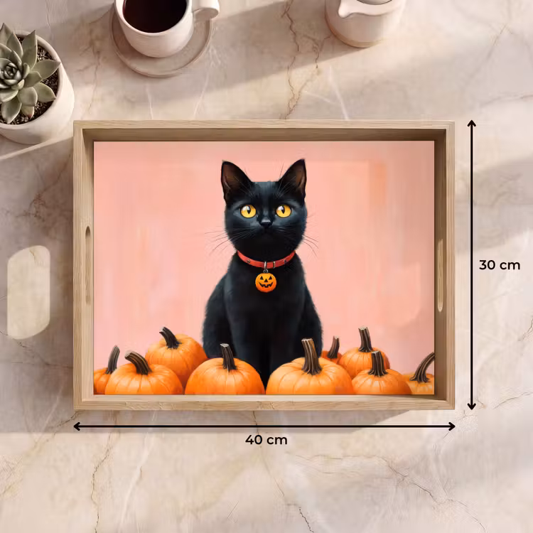 Dienblad - Kat - Pompoen - Roze — 9