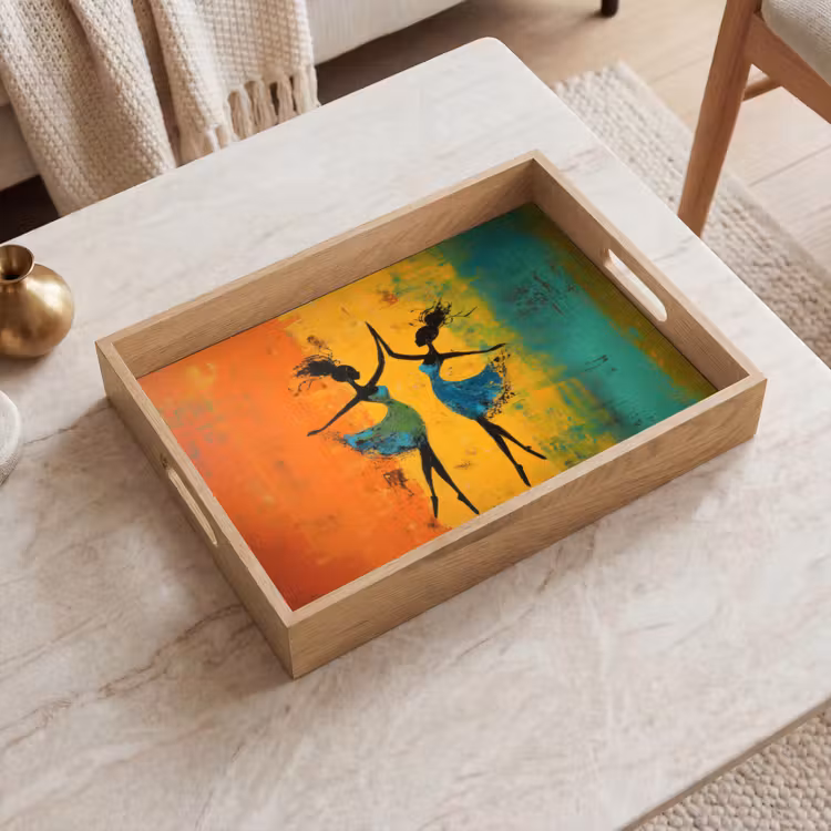 Dienblad - Dansen - Vrouwen - Verfstructuur — 2