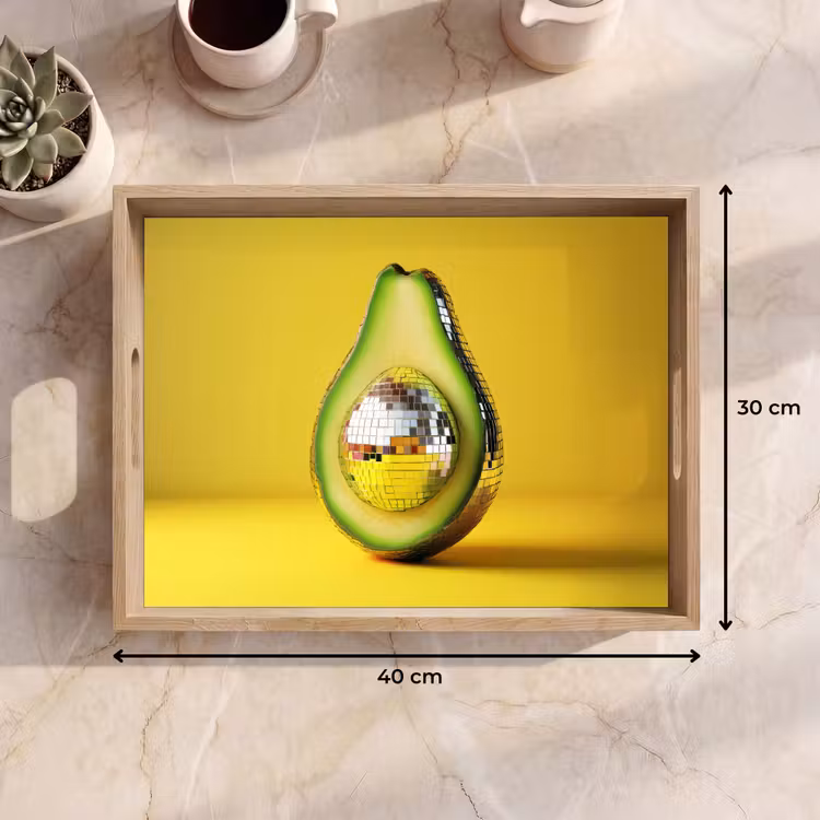 Dienblad - Avocado - Discobal - Geel - Glitter — 9