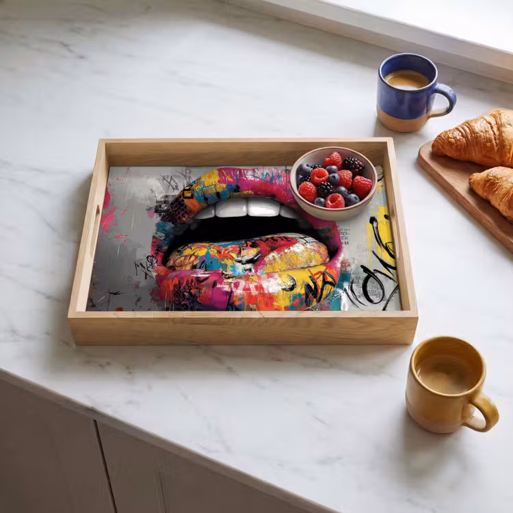 Dienblad - Lippen - Graffiti - Expressief — 4