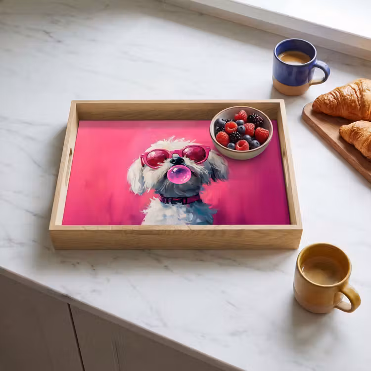 Dienblad - Pink - Hond - Bubbel — 4