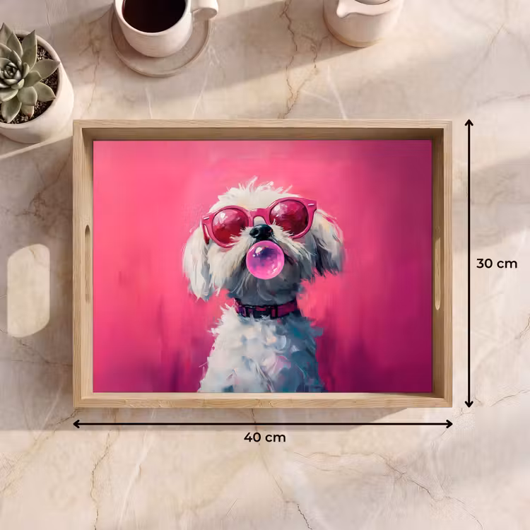 Dienblad - Pink - Hond - Bubbel — 9