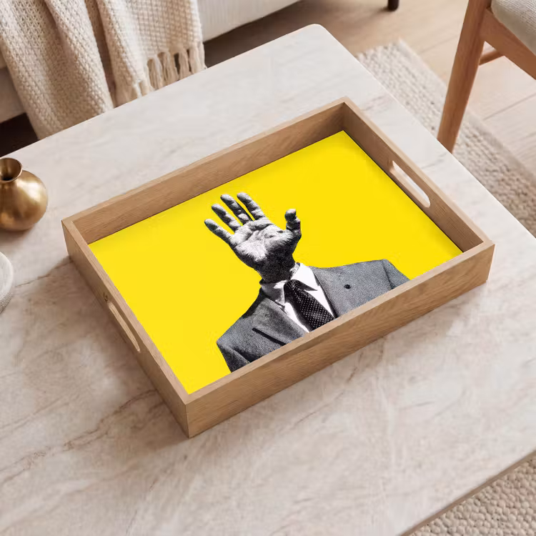 Dienblad - Pak - Hand - Geel — 2