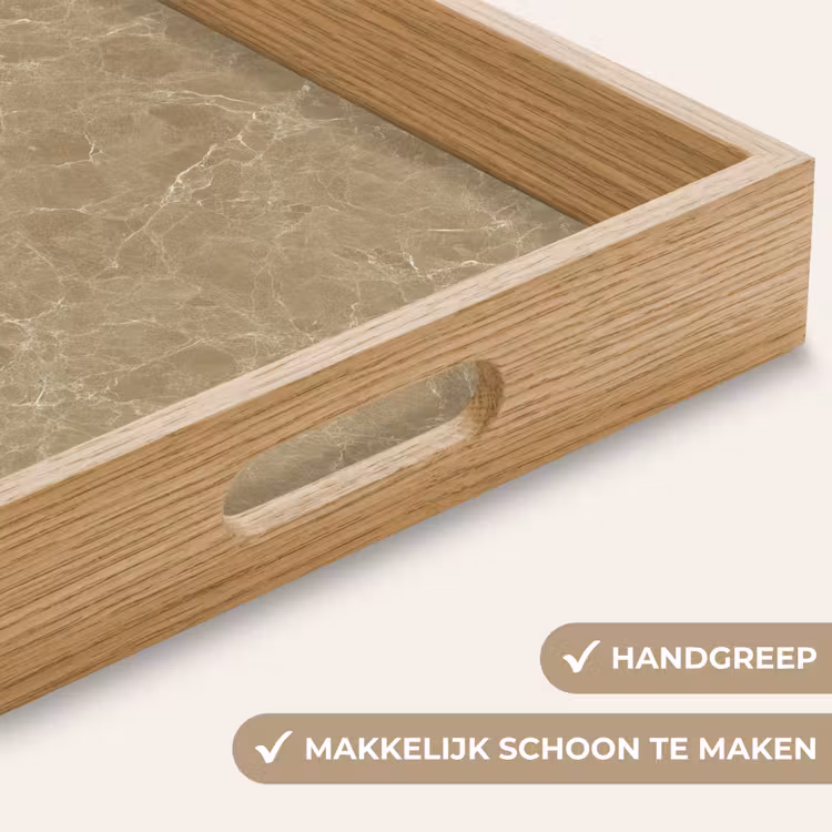 Dienblad - Beige - Marmer - Witte aders — 5
