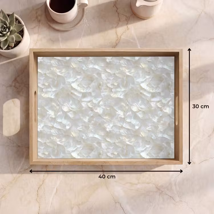 Dienblad - Parelmoerglans - Wit - Schelp — 9