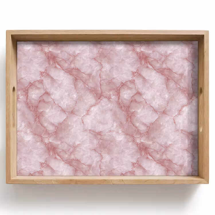 Dienblad - Roze - Kwartsmarmer - Aders — 1