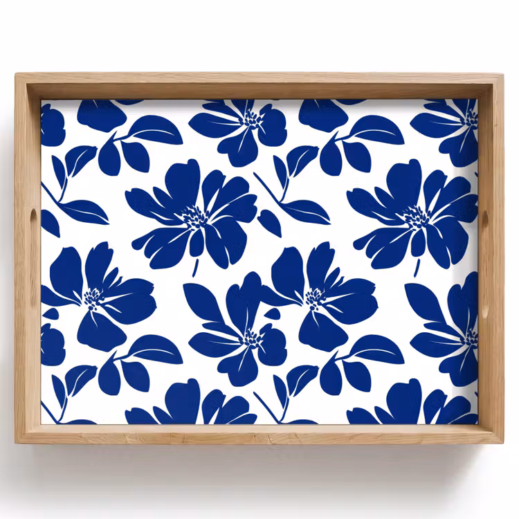 Dienblad - Floraal - Modern - Blauw — 1