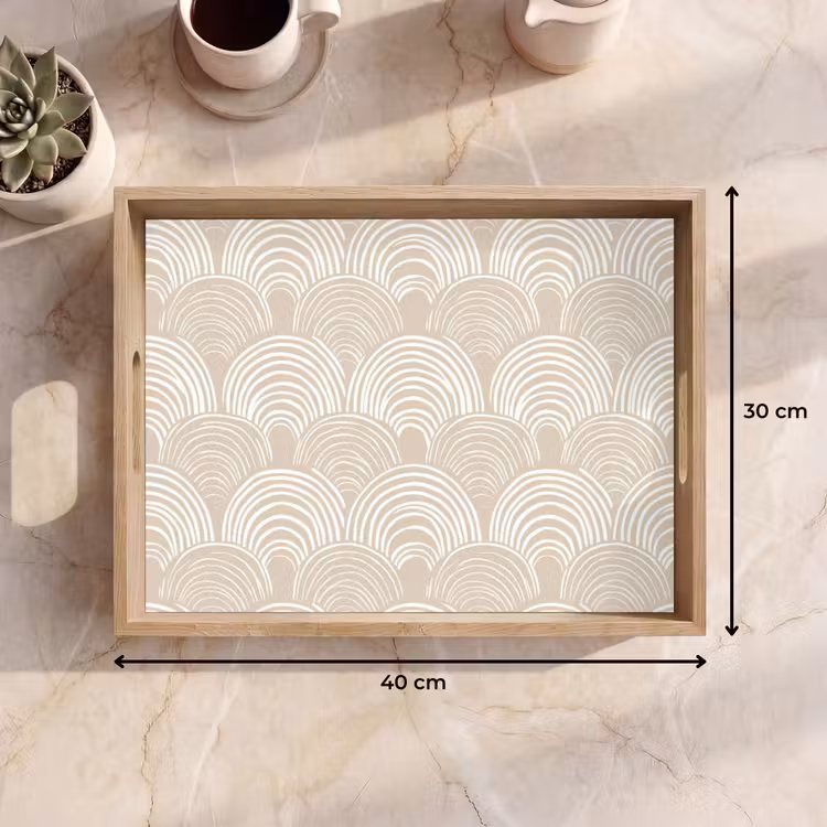 Dienblad - Golven - Structuur - Beige — 9