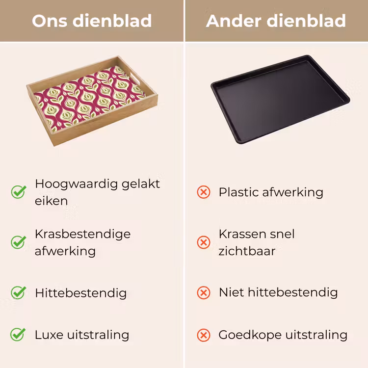 Dienblad - Retro - Floraal - Paars — 3