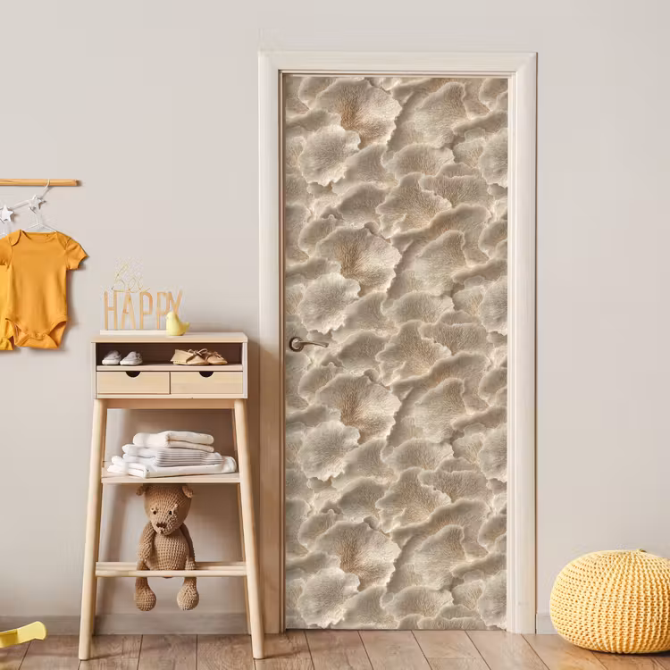 Deursticker - Waaierstructuren - Beige - Vezeltextuur — 6