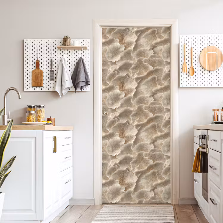 Deursticker - Waaierstructuren - Beige - Vezeltextuur — 7