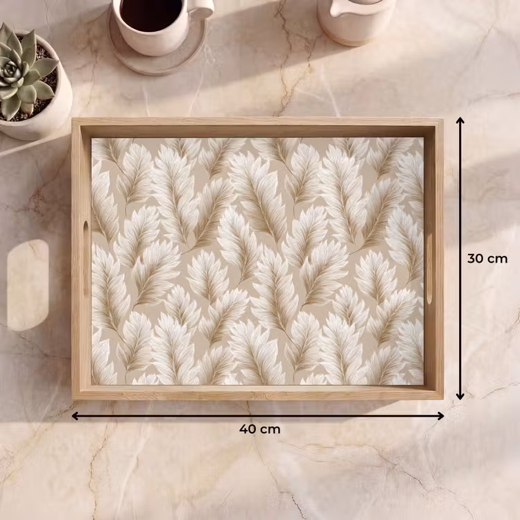 Dienblad - Botanisch - Patroon - Beige — 9