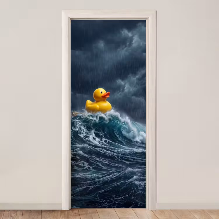 Deursticker - Storm - Badeend - Golven — 1