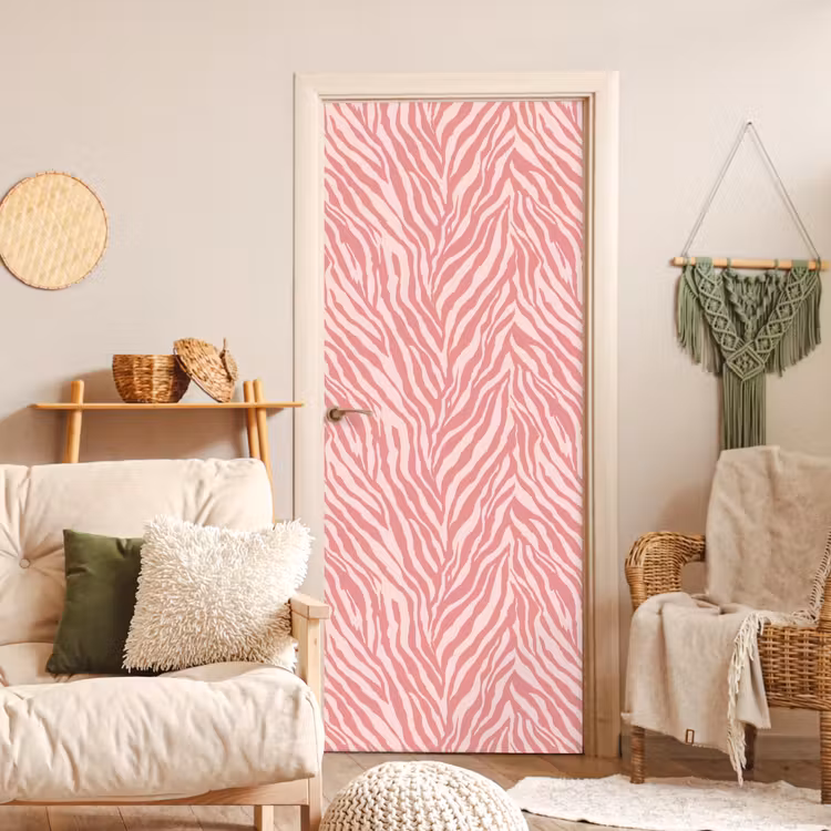 Deursticker - Zebra - Print - Roze — 4
