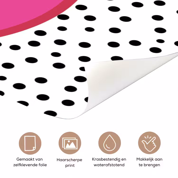 Deursticker - Smiley - Roze - Stippen — 3