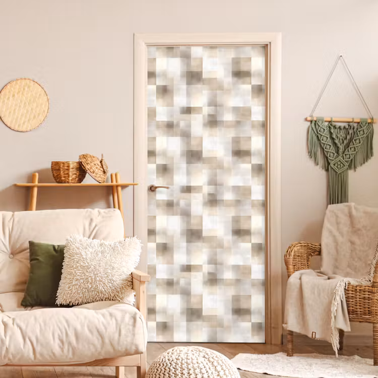 Deursticker - Textuur - Linnen - Beige — 4