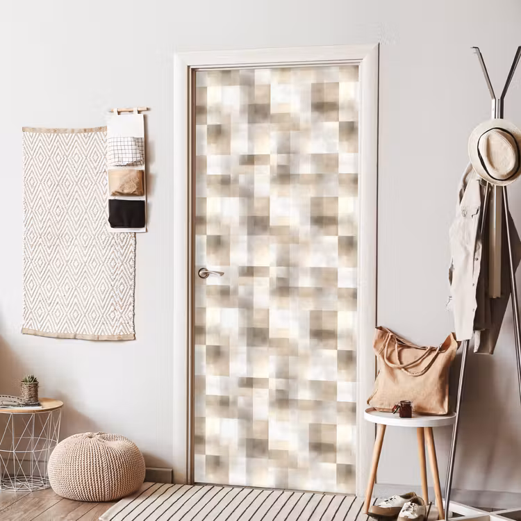 Deursticker - Textuur - Linnen - Beige — 8