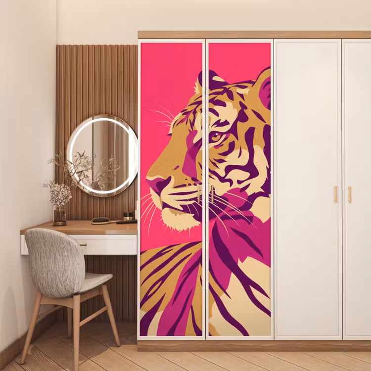 Deursticker - Tijger - Modern - Neon — 5