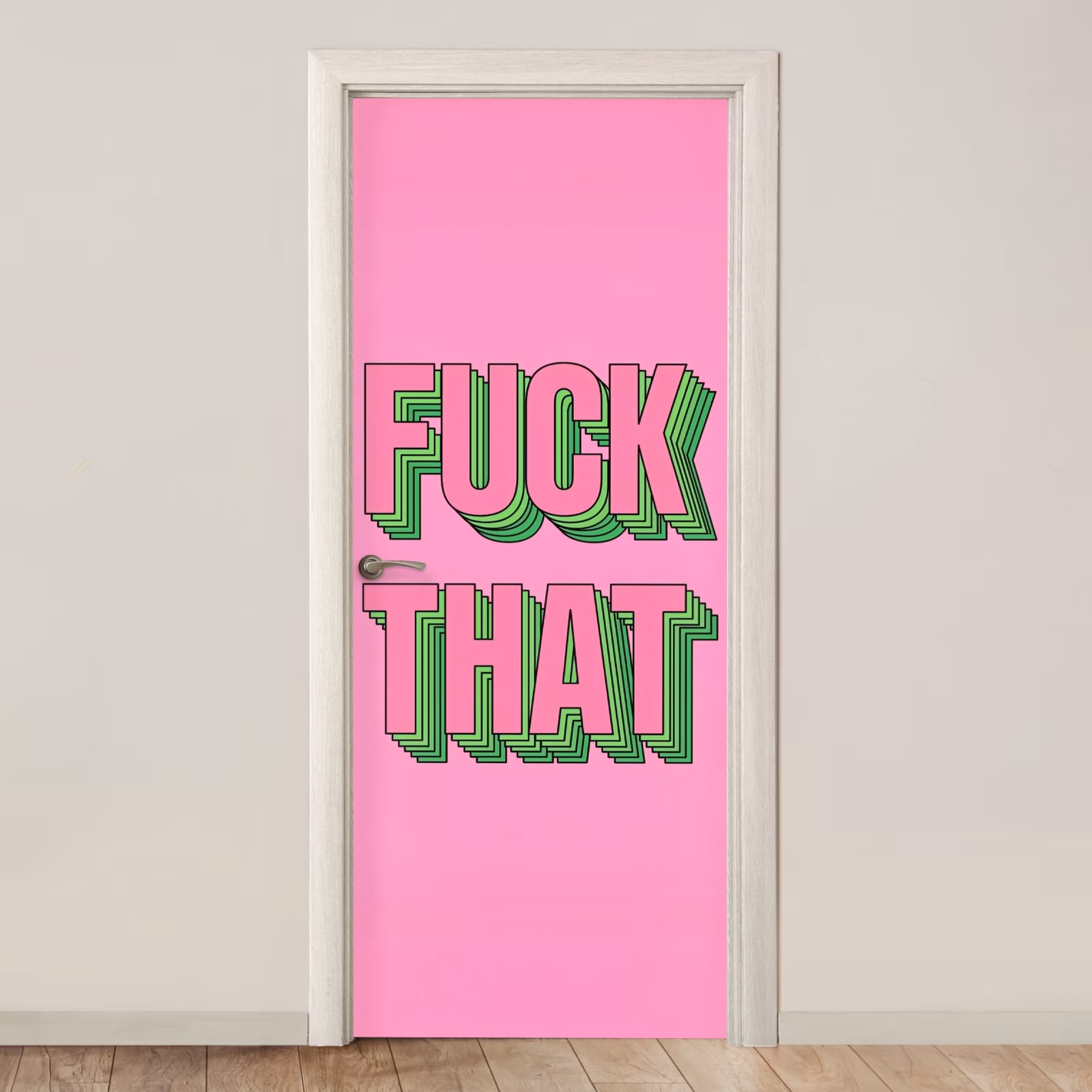 Deursticker - Tekst - Bold - Roze — 1