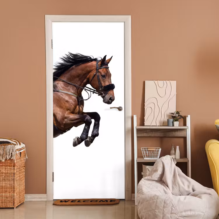 Deursticker - Paard - Springen - Modern — 2