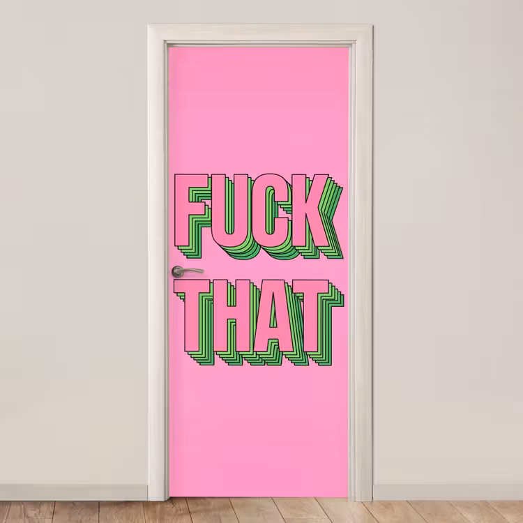 Deursticker - Tekst - Bold - Roze — 1