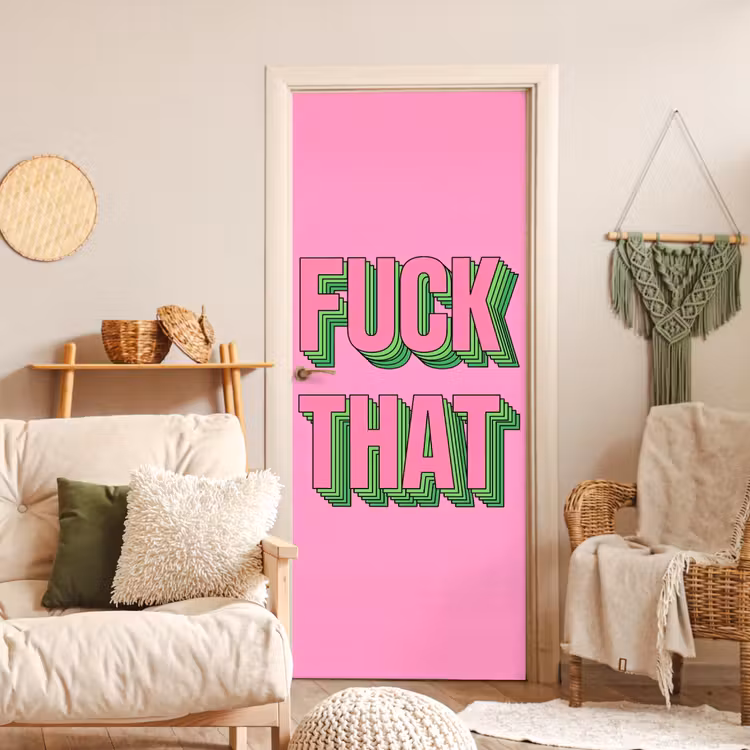 Deursticker - Tekst - Bold - Roze — 4