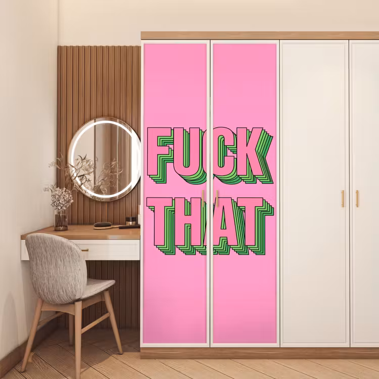 Deursticker - Tekst - Bold - Roze — 5