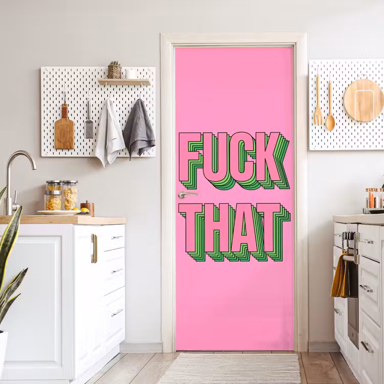 Deursticker - Tekst - Bold - Roze — 7