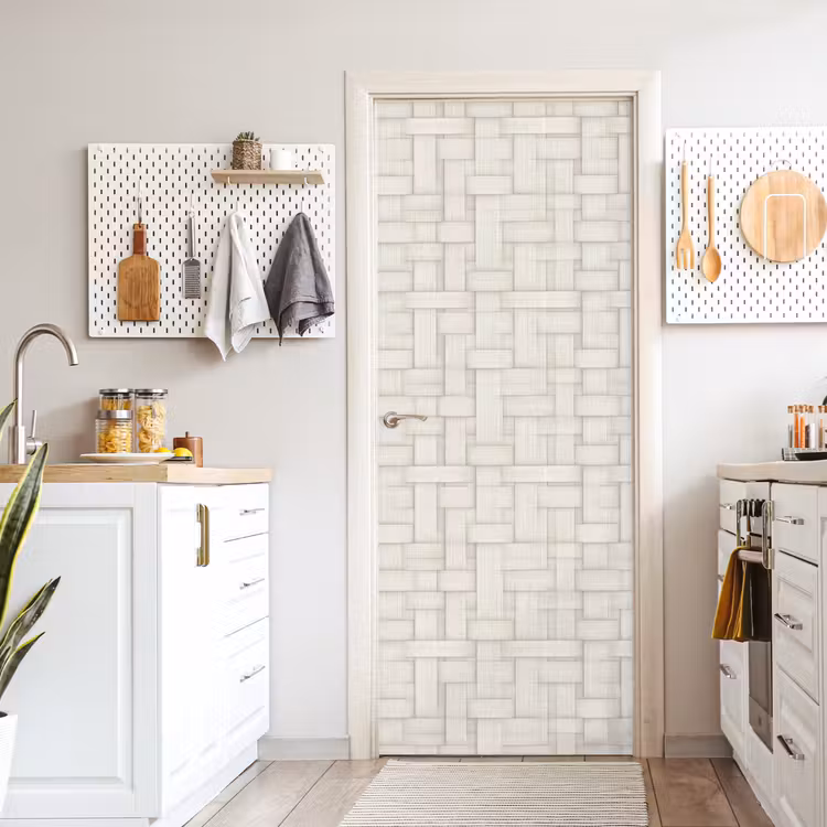 Deursticker - Vlechtwerk - Banen - Beige — 7