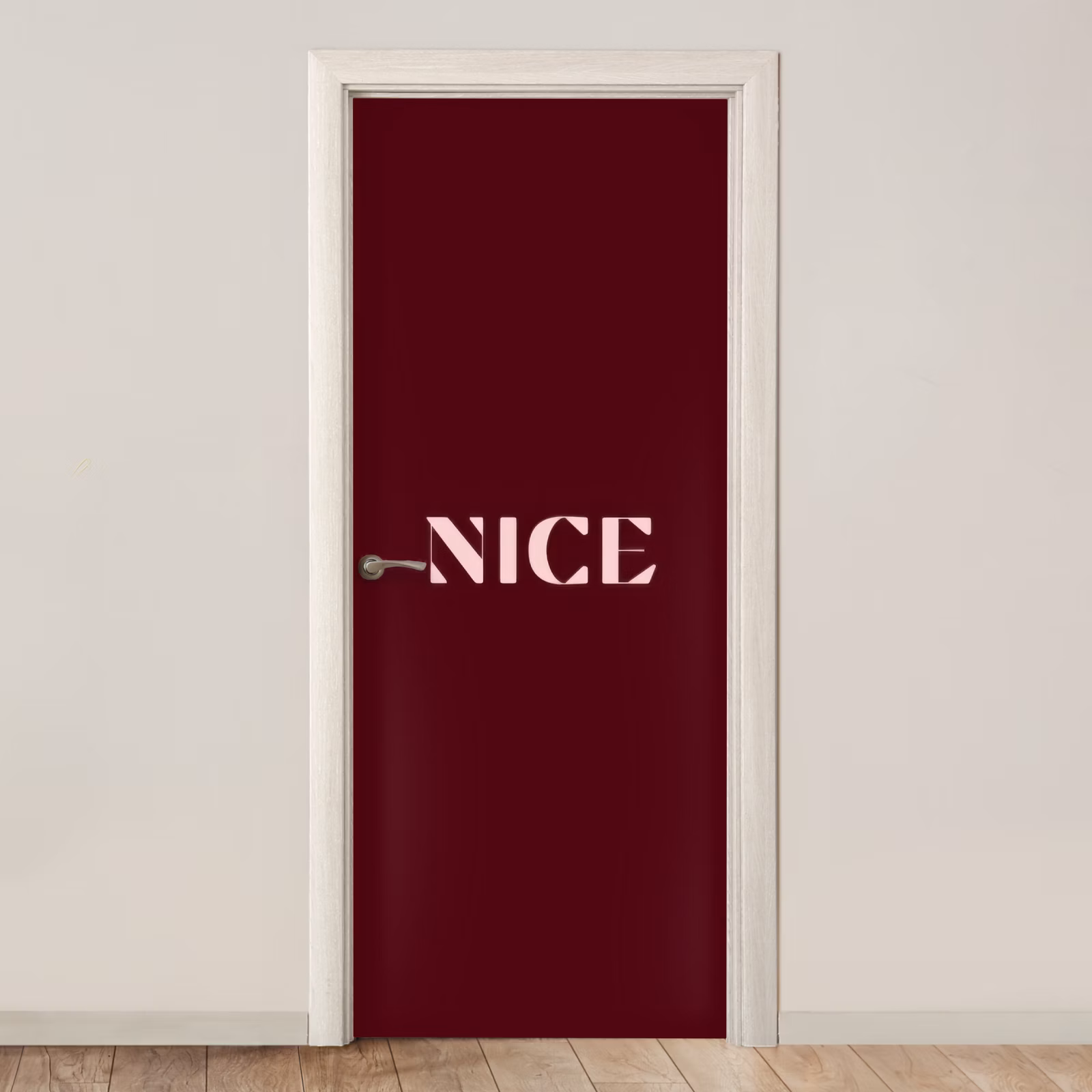 Deursticker - Nice - Bordeaux - Roze — 1
