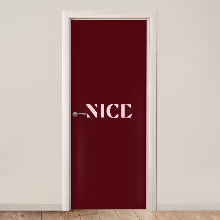 Deursticker - Nice - Bordeaux - Roze — 1