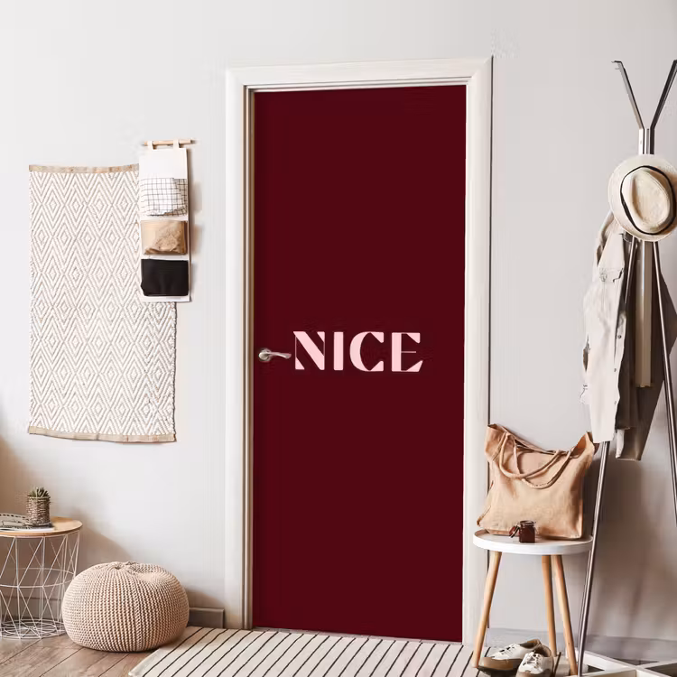 Deursticker - Nice - Bordeaux - Roze — 8
