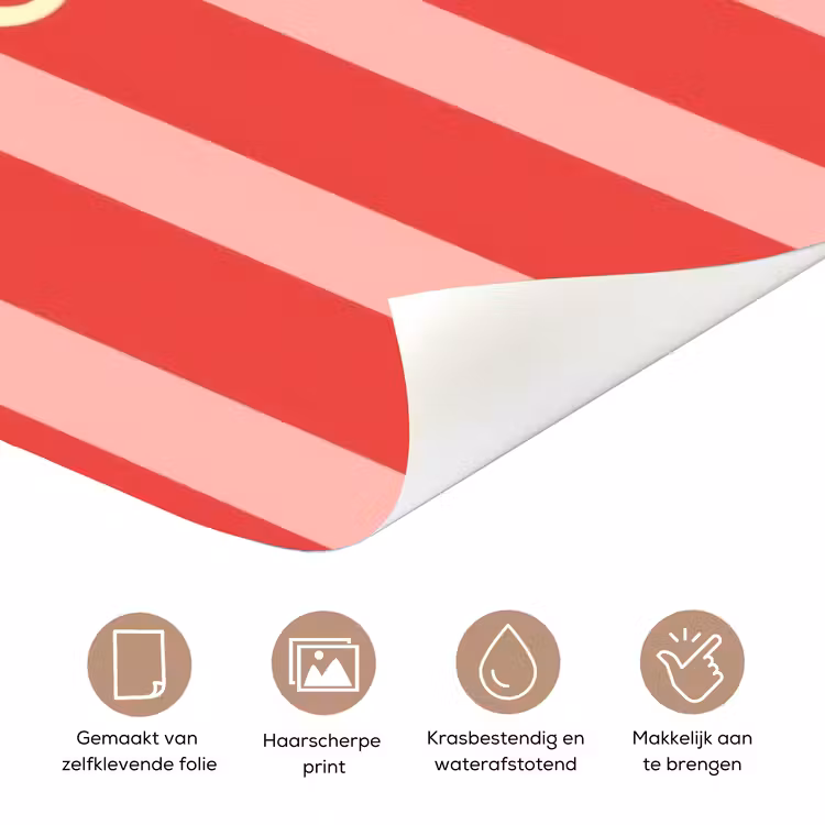 Deursticker - Strepen - Rood - Try again — 3