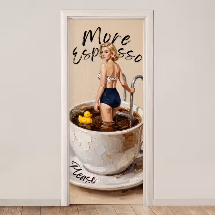 Deursticker - More espresso - Koffie - Eend — 1