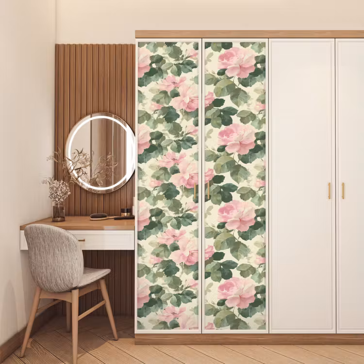 Deursticker - Rozen - Botanisch - Roze — 5