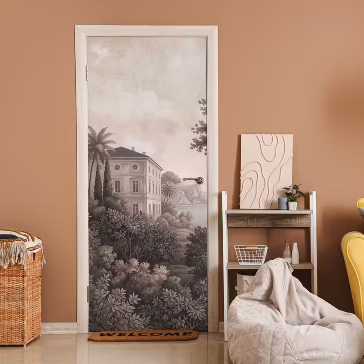 Deursticker - Zee - Villa - Beige — 2