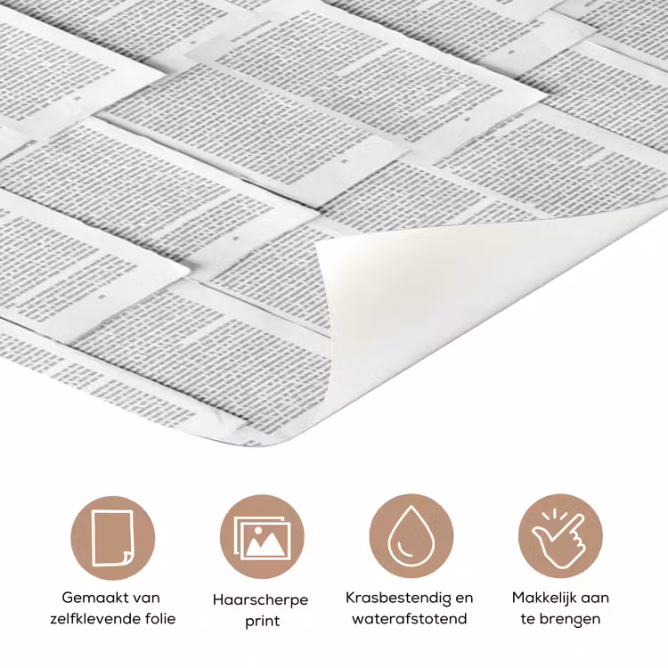 Deursticker - Papier - Overlappend - Textuur - Modern - Wit — 3