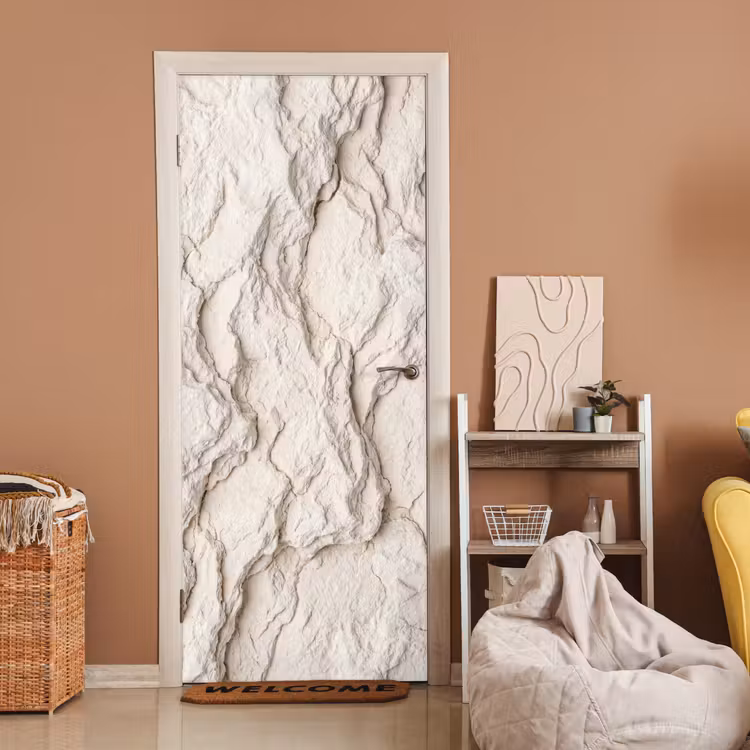 Deursticker - Rots - Structuur - Natuur - Beige - Abstract — 2