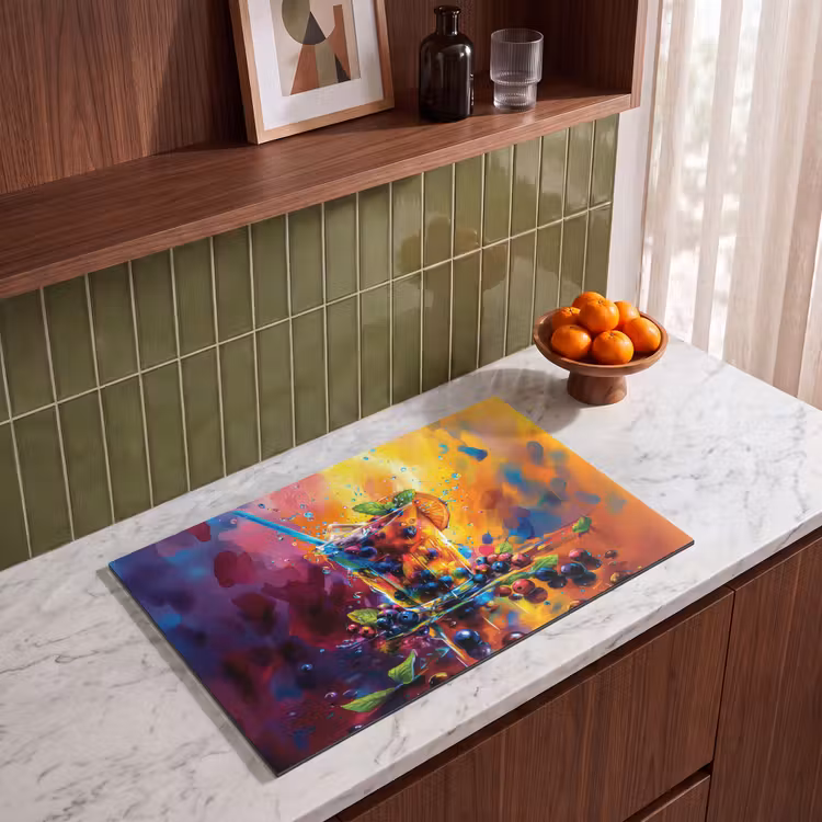 Inductie beschermer vinyl 3mm - Explosie van Fruit en Kleur — 4