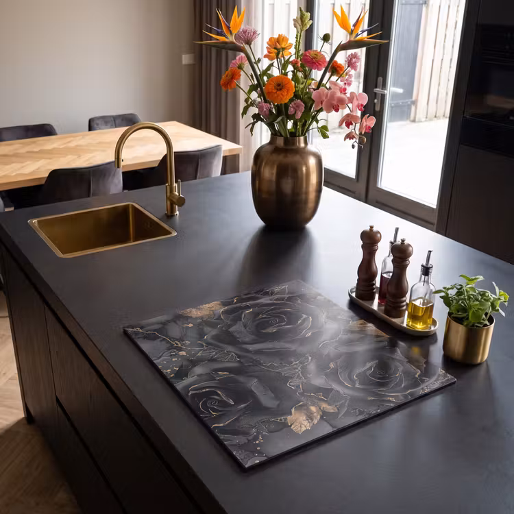 Inductie beschermer vinyl 3mm - Fluisteringen van Obsidiaan — 3