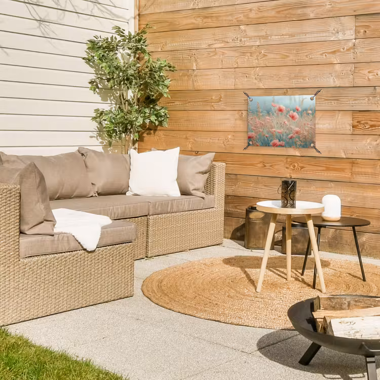 Tuinposter - Dromerig veld van klaprozen — 4