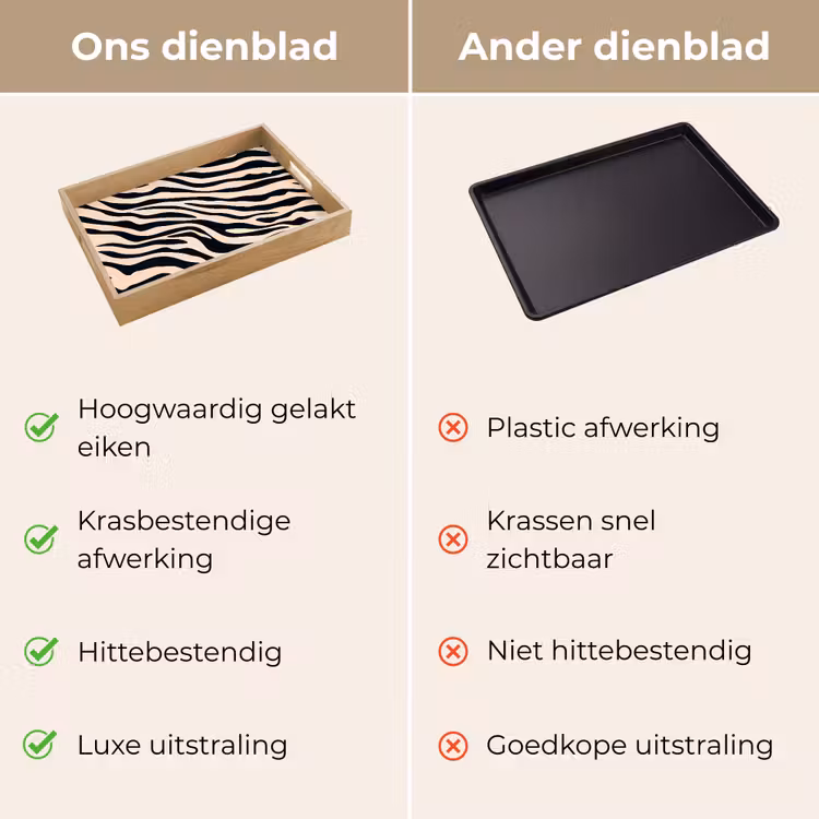 Dienblad - Zebraprint - Dynamisch - Roze — 3