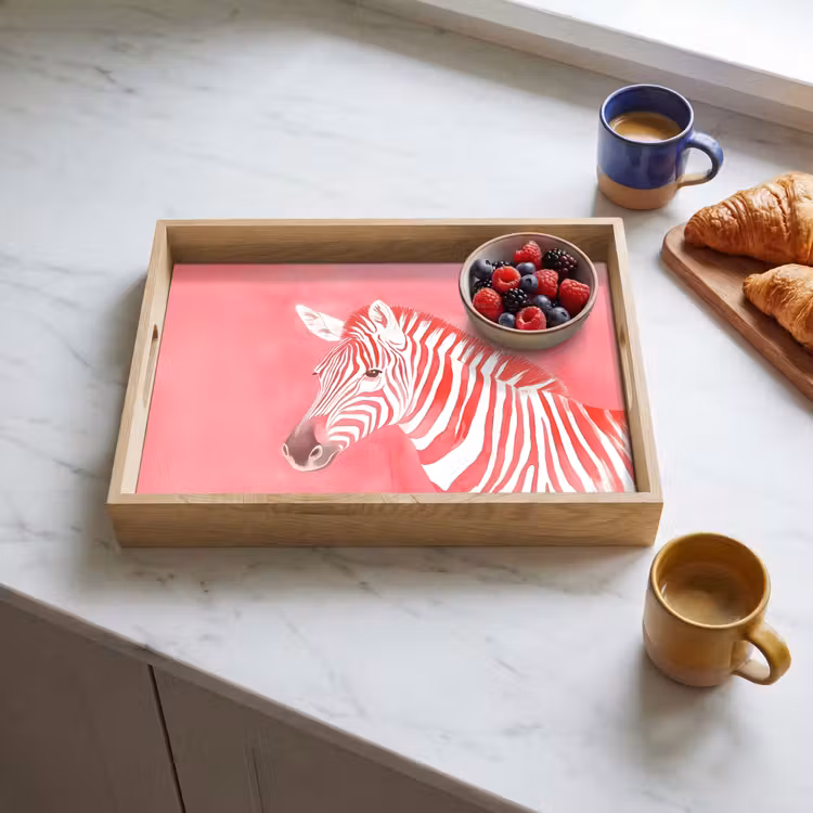 Dienblad - Zebra - Pink - Verf — 4
