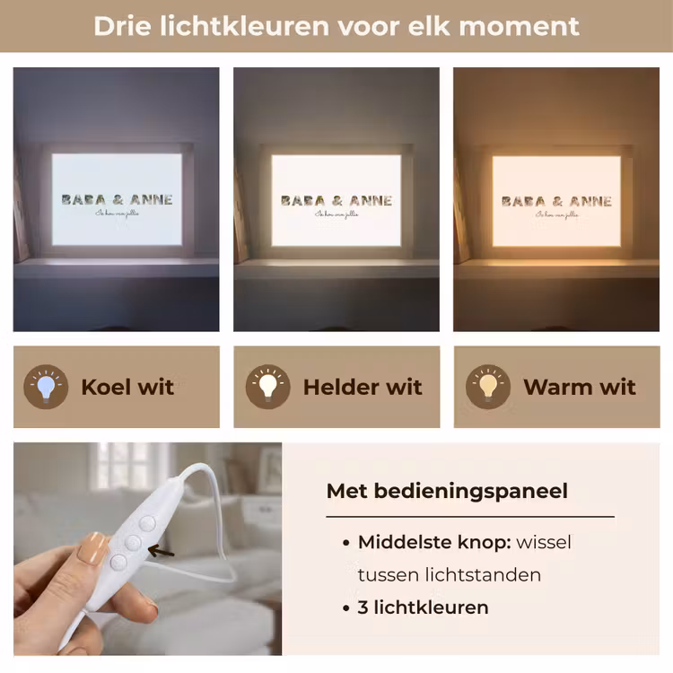 Gepersonaliseerde Lightbox - Baba & Anne - Lettercollage — 6