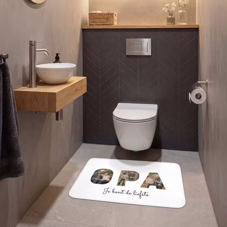 Gepersonaliseerde WC Mat - Opa - Lettercollage — 2