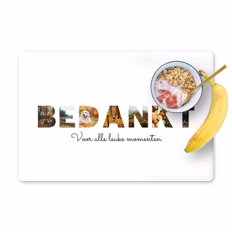 Gepersonaliseerde placemat - 6 stuks -  Bedankt - Lettercollage — 1