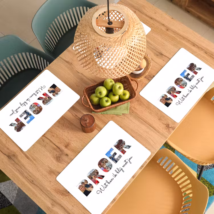 Gepersonaliseerde placemat - 6 stuks -  Broer - Lettercollage — 4