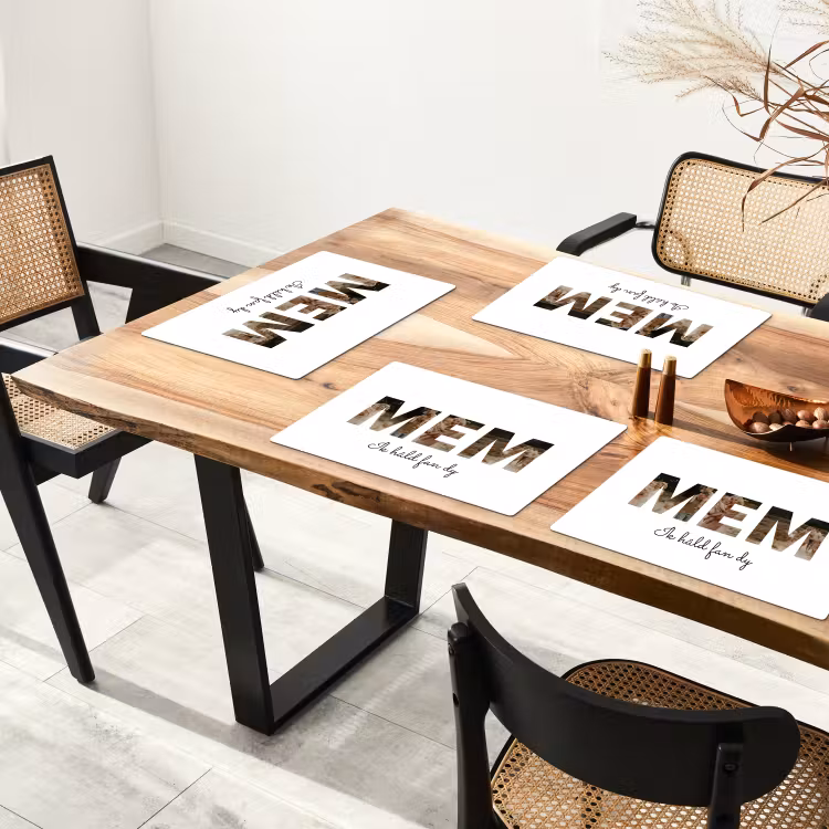 Gepersonaliseerde placemat - 6 stuks - Mem - Lettercollage — 3