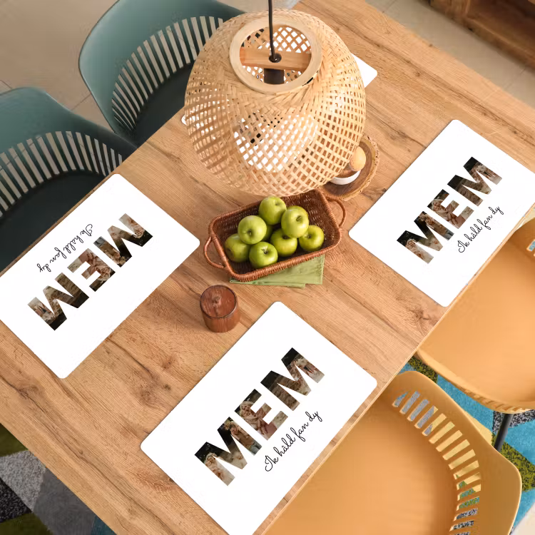 Gepersonaliseerde placemat - 6 stuks - Mem - Lettercollage — 4